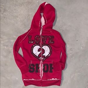 Love 2 Shop sequin sherpa lines zip up